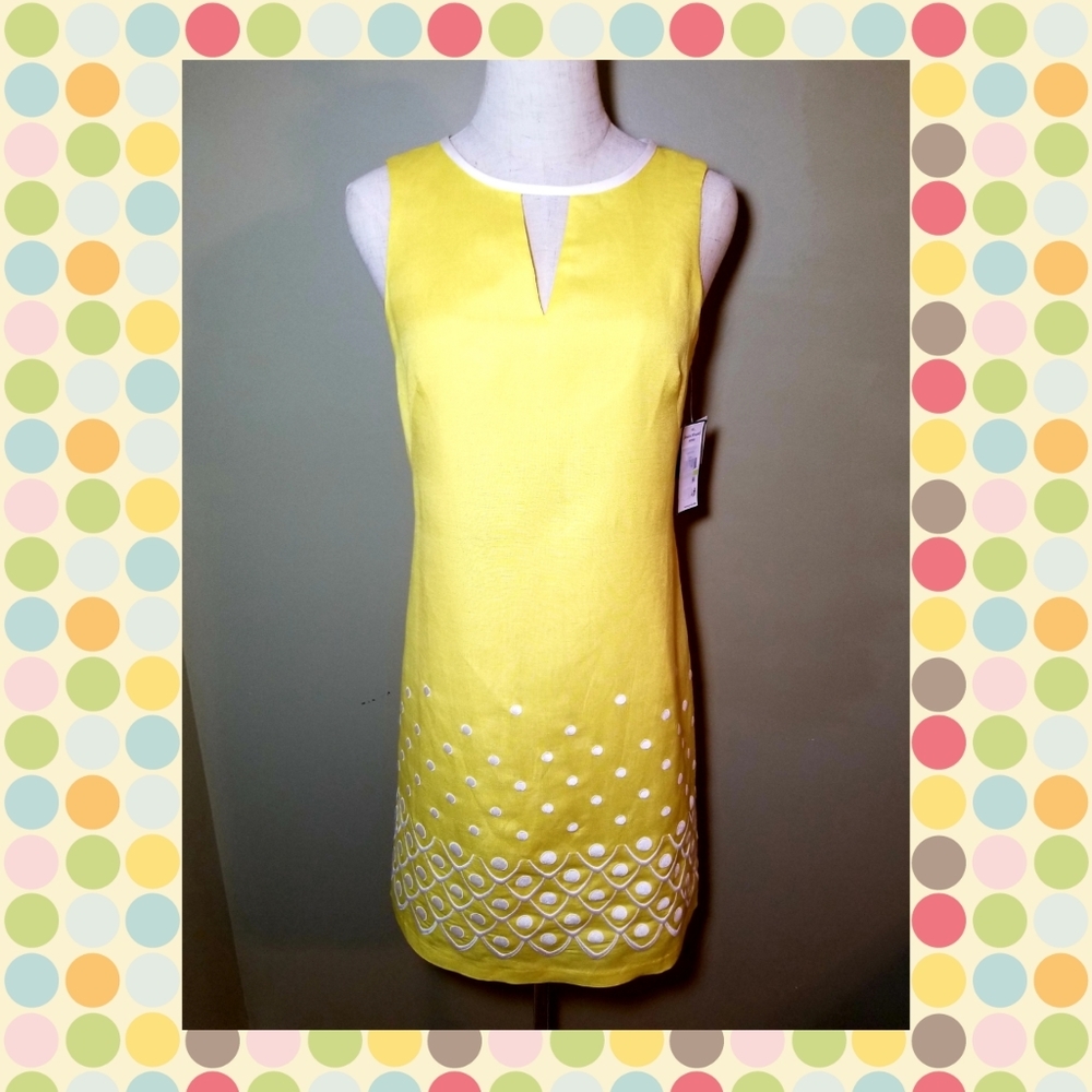 Jessica Howard Sleeveless Linen Blend Dress, sz 4P